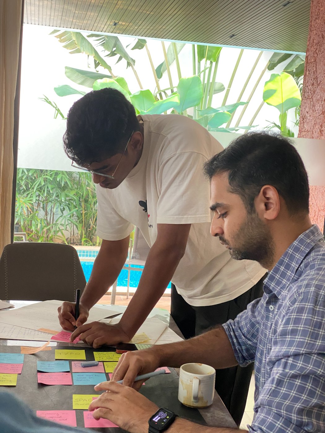 Shivam and a colleague in a design-system workshop